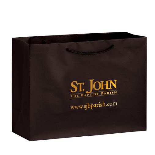 Custom Printed Matte Laminated Euro Tote Bag w/Macrame Rope Handles (16"x6"x12") - Foil Stamp - 2ML16612-FS